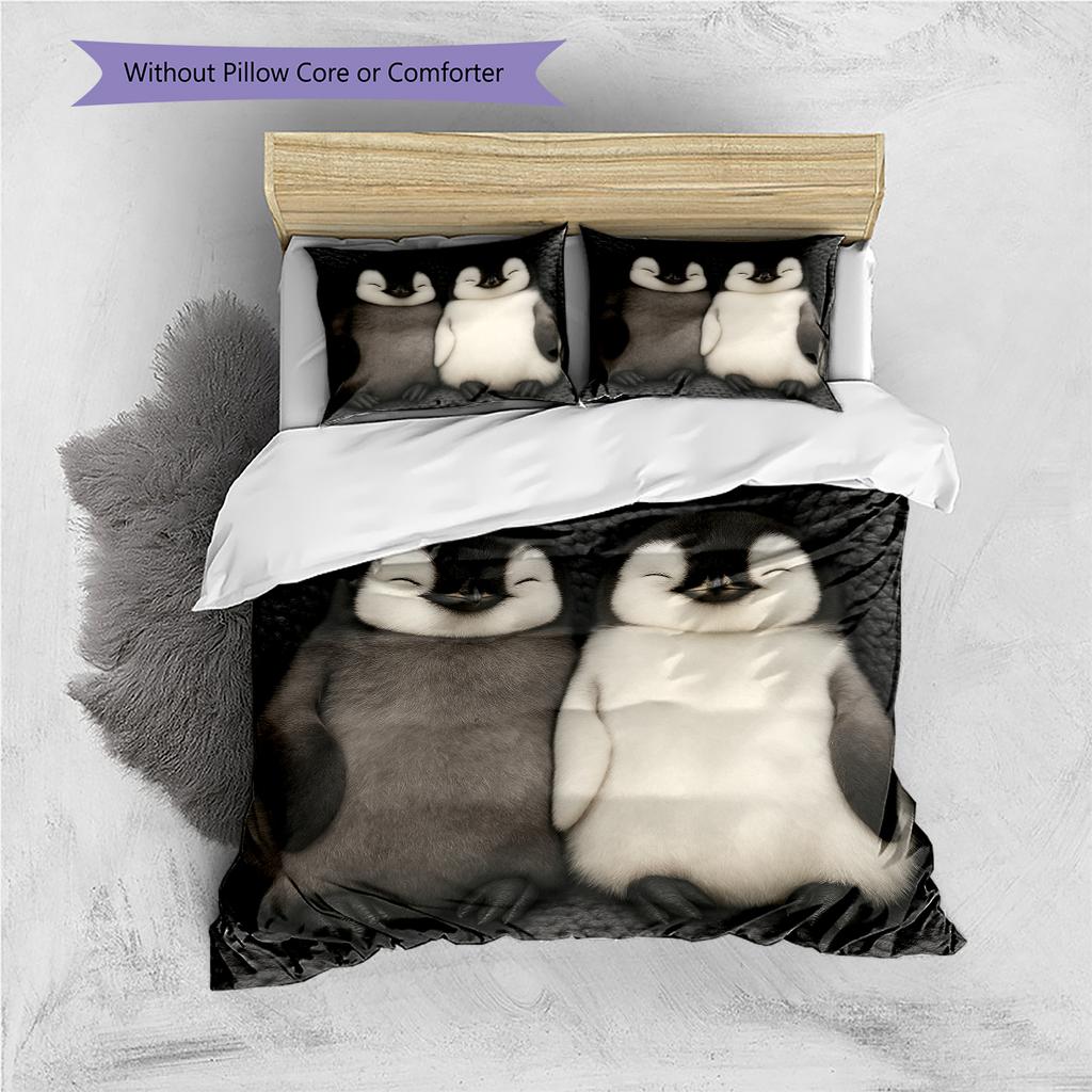 Cartoon-Muster Bettwäsche Steppbett-Set Bettbezug Kissenbezug Heimdekoration Geburtstagsgeschenk (1 Bettbezug + 2 Kissenbezüge, ohne Füllung)