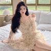Petite Slimming Floral Mini Dress for Women - Early Autumn Design