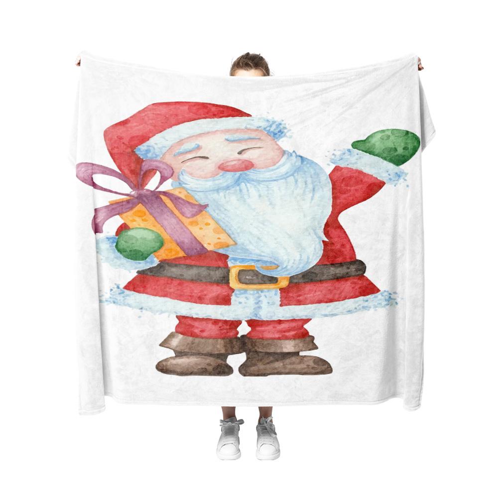 Tuniu Niedliche Weihnachtsmann-Decke für Kinder Jungen Mädchen Winter-Überwurf Weiches Fleece Bett Sofa Dekorative Geschenk Geschenkidee