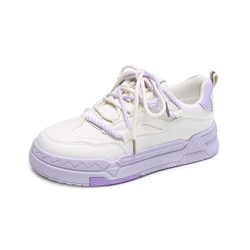 Flat white shoes women's spring and autumn 2025 new student platform Internet celebrity casual shoes ins tide color matching board shoes