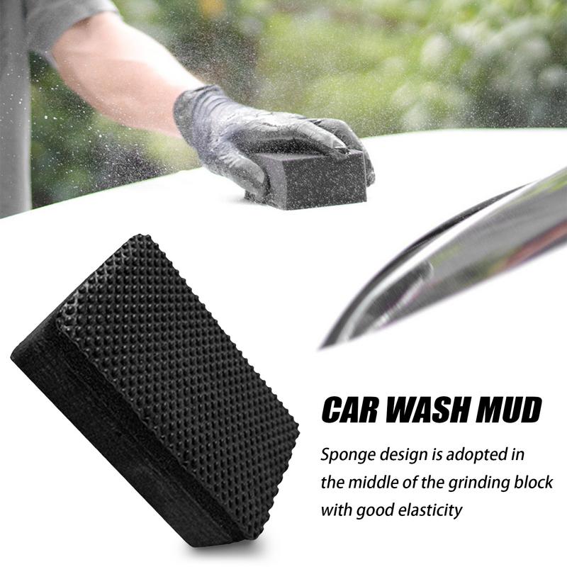 Car Cleaning Wax Polish Pad Wash Mud Car Clay Bar Pad Sponge Block Cleaning Eraser Tools Black Auto Sponge Automotive Care