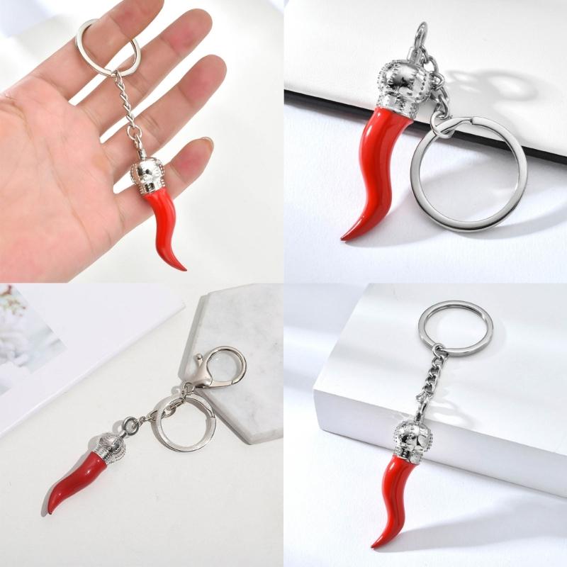 Chili Pendant Keyring Pepper Shaped Keychain Ornament Stylish Bag Embellishment