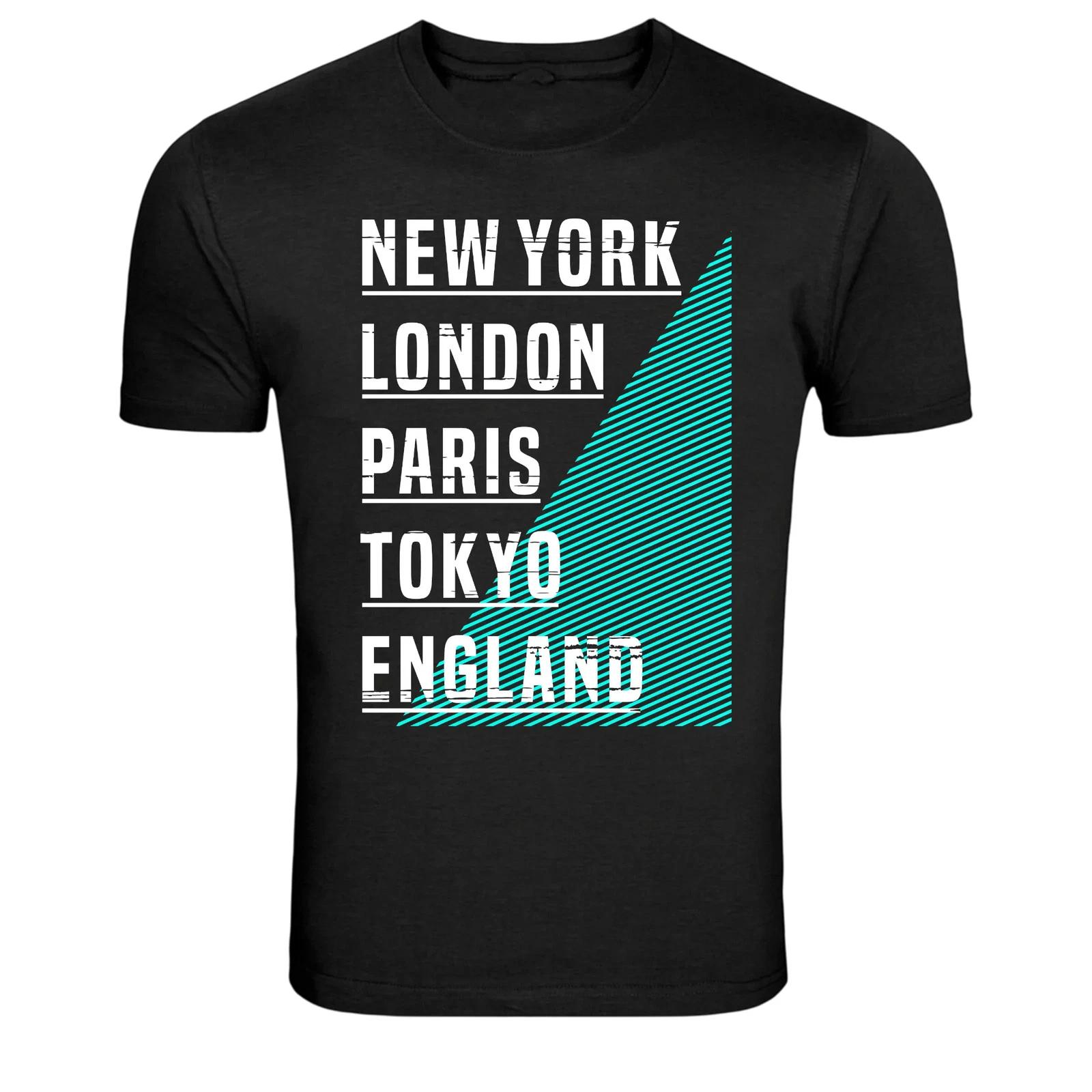 New York London Paris Tokyo City Names T-Shirt S