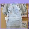 Student Backpack With Bowknot Design Nylon Waterresistant Large Capacity For School And Travel