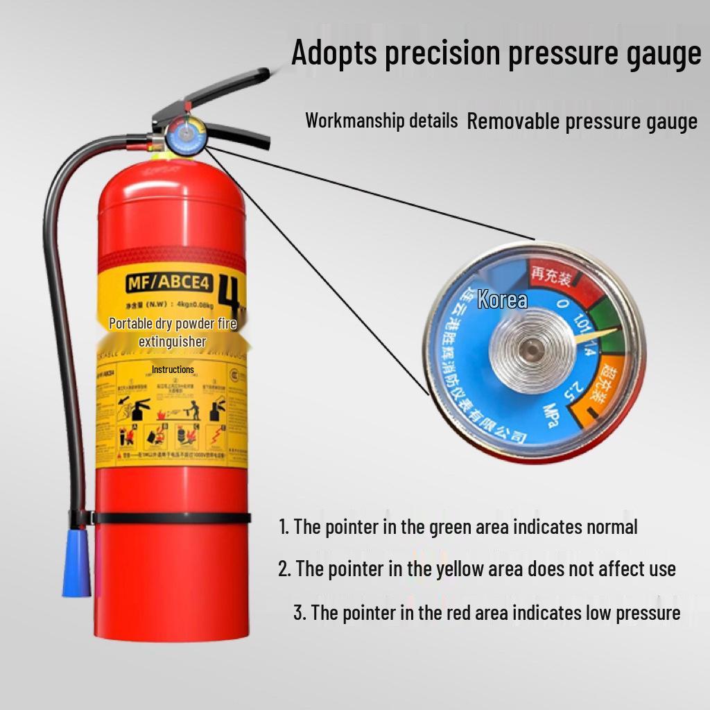 2025 National Standard Dry Powder Fire Extinguisher 4KG (Options: 1/2/3/5/8KG) for Home and Commercial Use