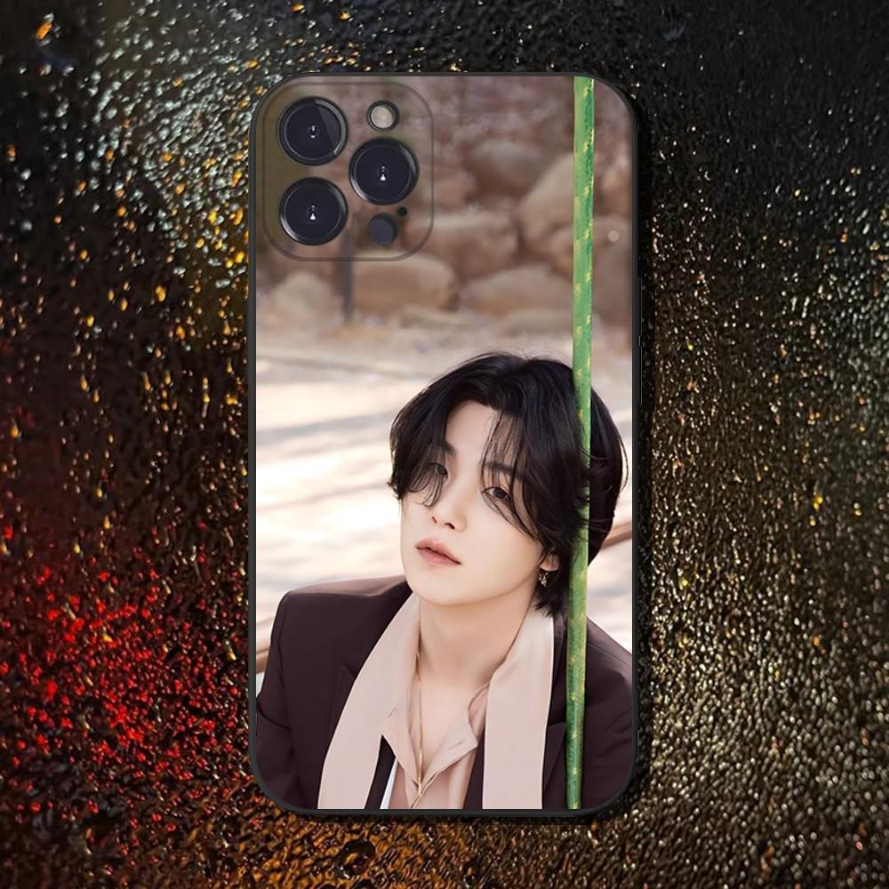 Suga Min Yoon-gi Phone Case For iPhone 16,15,14,13,12,11 Plus,Pro Max,XS,X,XR,SE,Mini,8,7,Soft Silicone Black Cover