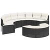 VidaXL Salon de jardin 2 pcs demi-rond noir résine tressée, ensemble de salon de jardin, cadre de salon de jardin, canapé de 3262070