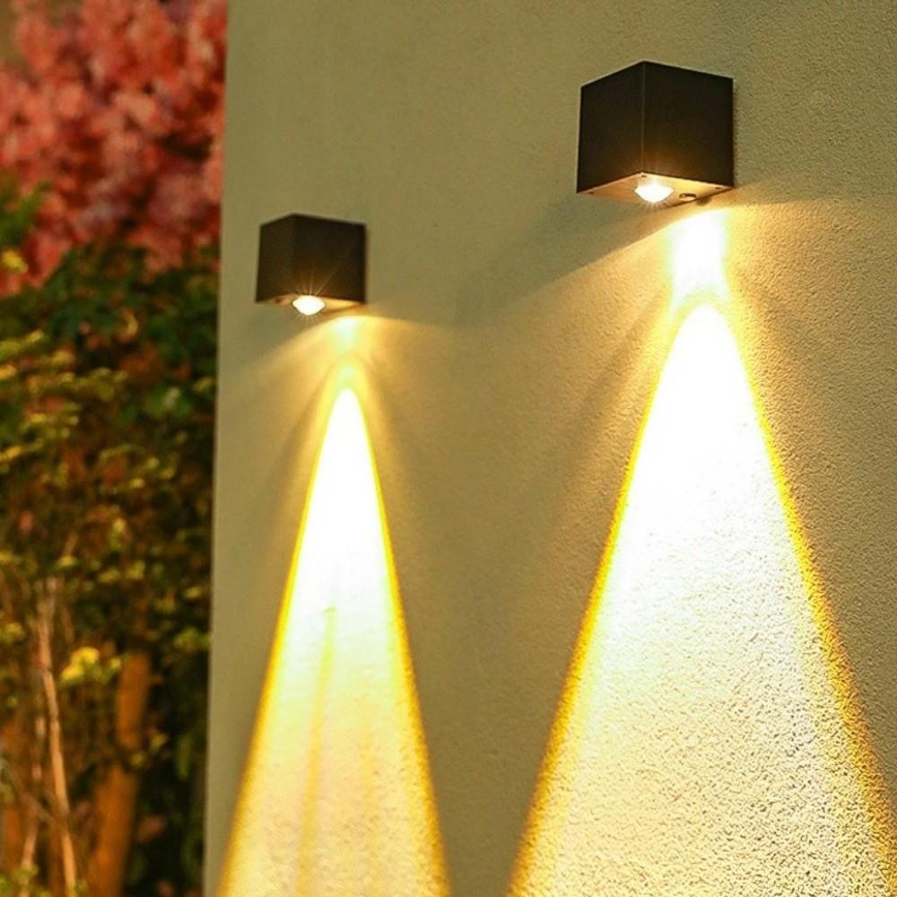 Square Design Wall Lamp IP65 Waterproof Outdoor Garden Light Solar Wall Lights  Outdoor Use