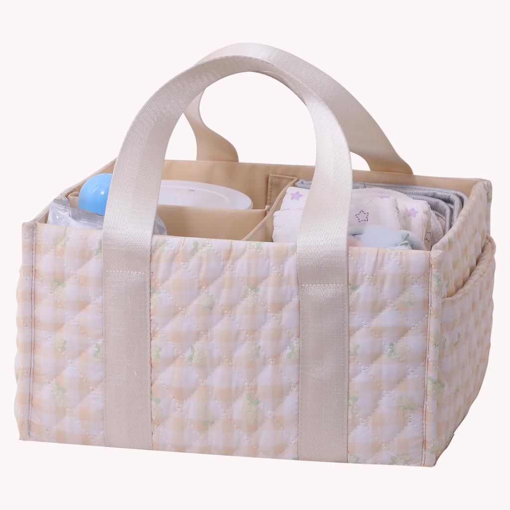 Diary Floral Diaper Caddy Organizer with Removable Dividers Baby Essentials Organizer Gift for Babyshower Newborn Parents Gift