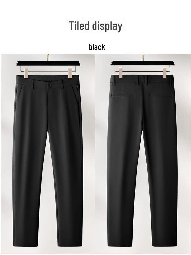 Men's 2025 Spring/Summer Light Luxury Anti-Wrinkle Soft Shell Business Casual Sports Trousers