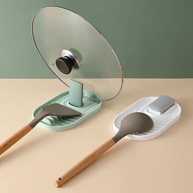 Kitchen Spoon Holders Fork Spatula Rack Shelf Organizer Plastic Chopsticks Holder Non-slip Spoons Pad Storage Rack