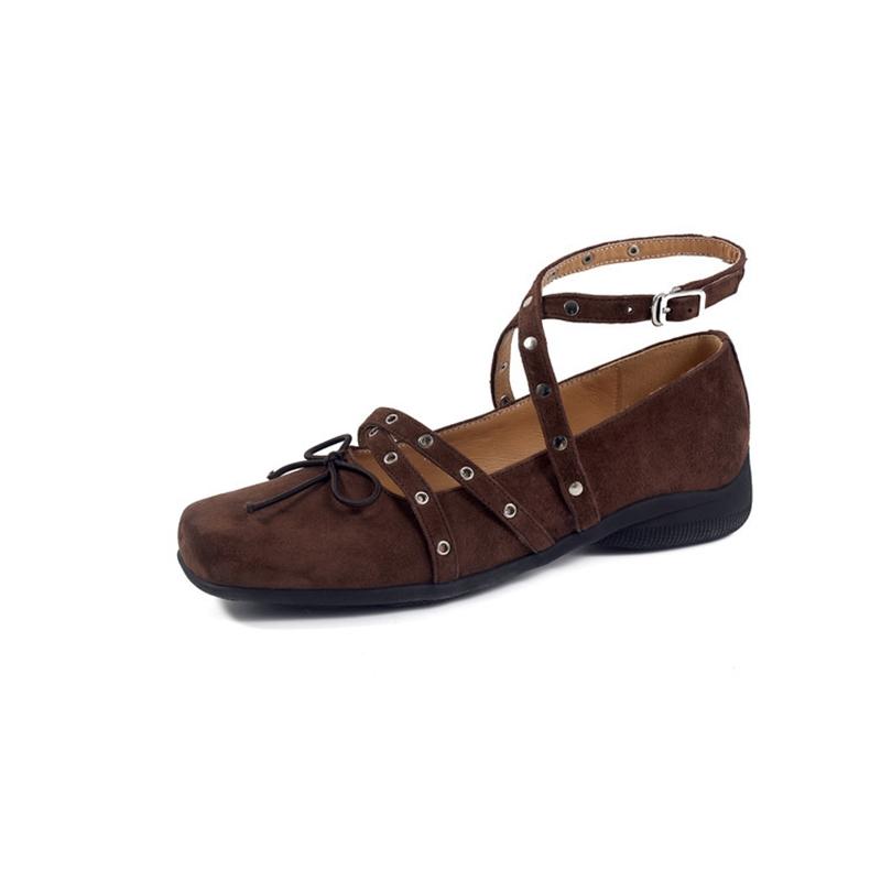 

Fashion New women s genuine leather, cowhide, sheep suede, leopard print, elastic rivets, belt buckle, mid heeled Mary Jane shoes 220 коричневый