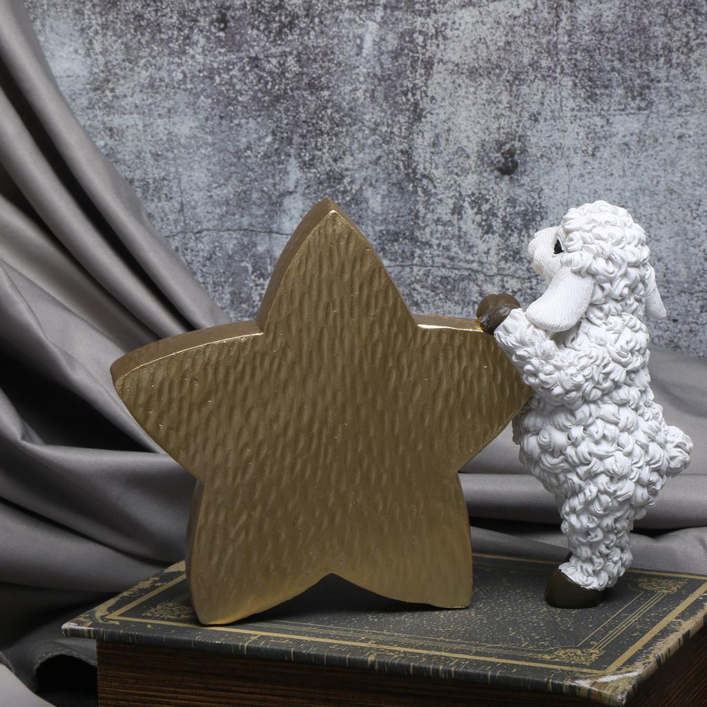 1 szt., Urocza dekoracja baranka ramadanowego - Unikalna żywiczna figurka na biurko z kreatywnym designem, trwałą konstrukcją i kompaktowym si