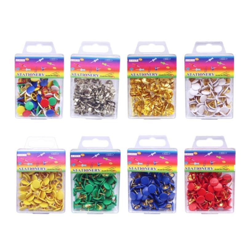 100Pcs Colors Push Pins Colorful Decorative Thumb Tacks Roundness Head Push Pins