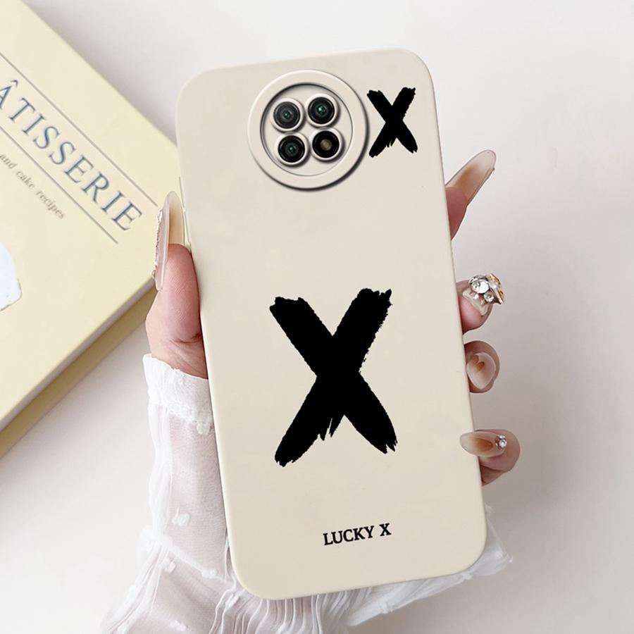 For Xiaomi Redmi Note 9T Case Soft Silicone Coque Lucky A-Z Letter Painted Shockproof Funda for Redmi Note 9 5G note9 TCover