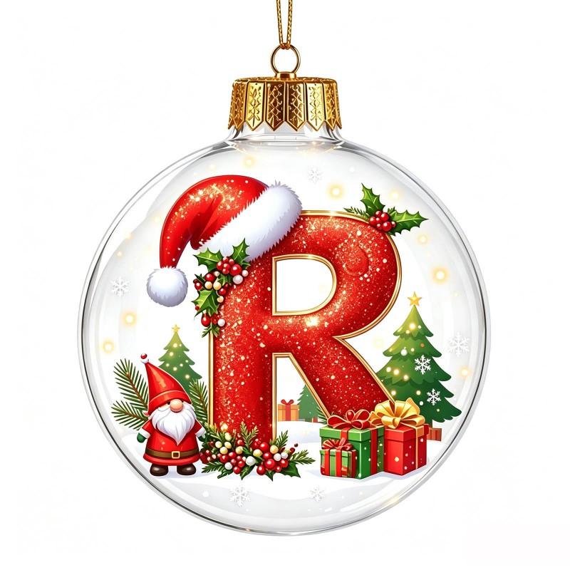 Acrylic 3D Letter Ornament Ball Christmas Tree Decoration Hanging Decor Home Holiday Festive Scene
