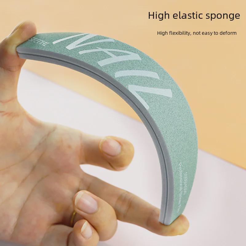 Double-Sided Nail File: Professional Manicure Sponge for Polishing and Grinding.
