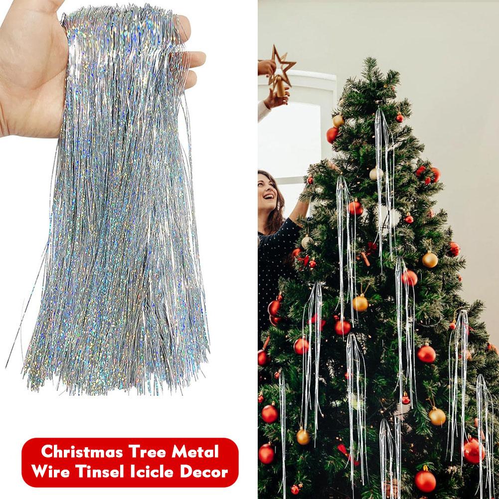 NEW 5000 Strands Icicles Iridescent Tinsel Foil Fringe Garland For Christmas Xmas Tree Decorations Party Supplies Holiday Decor