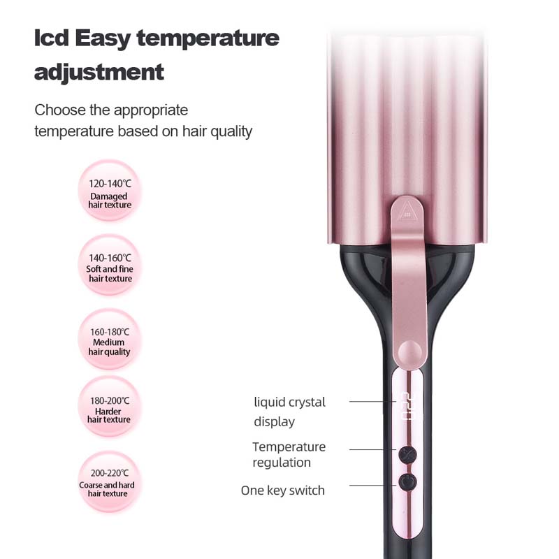 Professional Ceramic PTC LED Electric Deep Waver Curling Irons Best-selling 32mm Egg Roll Hair Curler for Women
