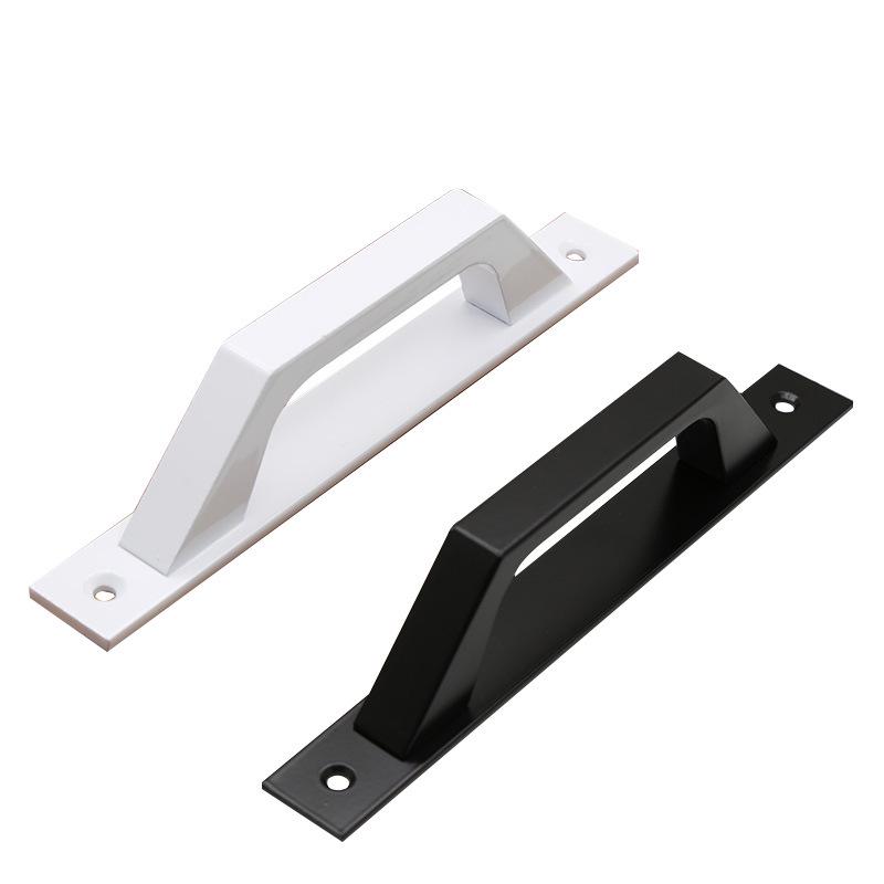 Black Sliding Barn Door Handle - No Punching Required