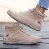 Fashion Women's High Top Ankle Boots  New Handmade Leather Sneakers Comfortable Breathable Casual Walking Flat Shoe