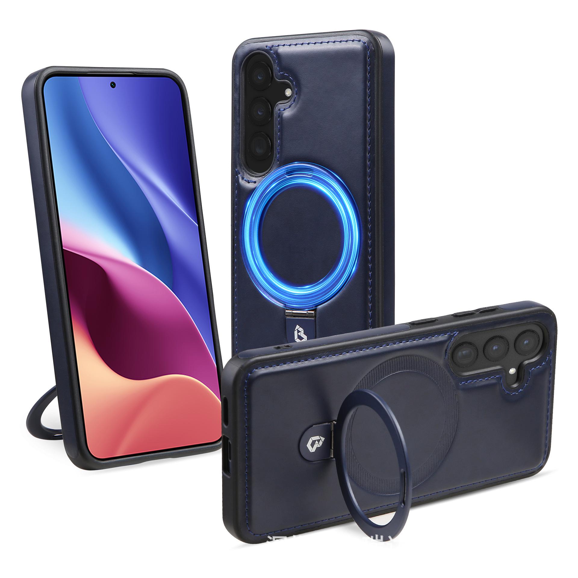 

Suitable for S25 Samsung Mobile Phone Case Business Leather Case Bracket Magnetic Charging S22Plus Anti Fall Protection Case S24U S22 Ultra