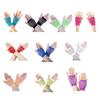 Flexible Half Finger Mesh Gloves Sparkling Grid Pattern Breathable Design For Club Event Outdoor Wear