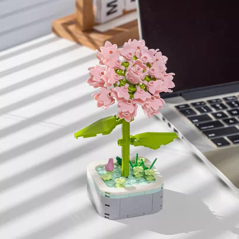 Bionic Eternal Flower Building Blocks: Sunflower and Rose Assembly Toy for Children
