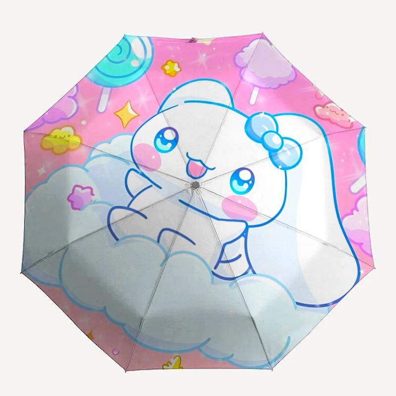 1pc Cute Bunny Cloud Automatic Opening Folding Umbrella - Outdoor for Fans, Travelers, Everyday Use, Festive Gift with 8-Bone Iron Frame Design.A011