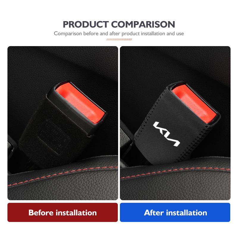 Car Seat Belt Anti Scratch Buckle Protector Cover Accessories For KIA K5 K2 Optima Soul Spectra Niro Cadenza Sephia Carens Hxqgn22