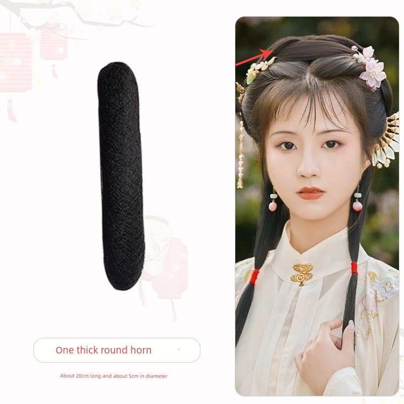 

Шиньон Лысый Музыка Подушка Сумка для волос Парик для старинного костюма Круассан Древний стиль Одежда ханьцев Сумка для волос Детская прическа Танский стиль Держа лицо E009 thick round horn 20cm one