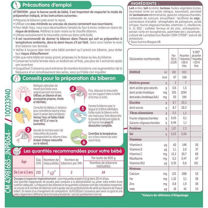 Guigoz GuigozGest Creștere Lapte Vârsta a 3-a 800g