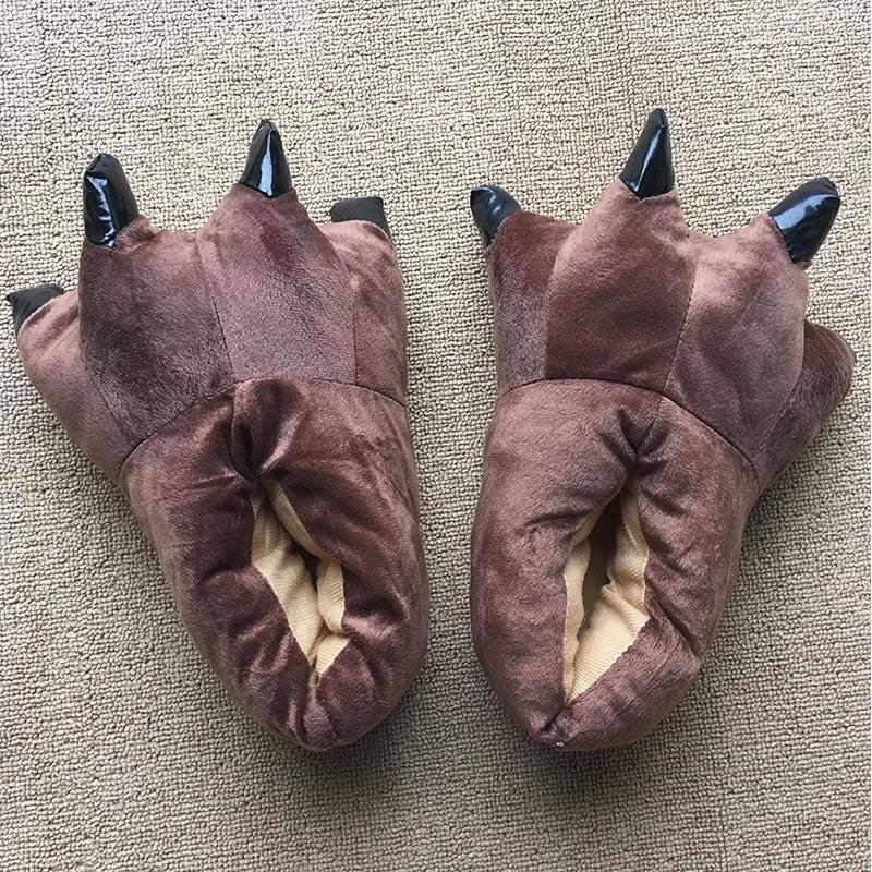 Tier Kigurumi Hausschuhe für Kinder Erwachsene Pyjama Schuhe Cartoon Einhorn Dinosaurier Winter Warme Krallen Schuhe