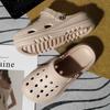 Hollow Out Closed Toe Summer Sandals Women  Thick Bottom Platform Sandals Woman Solid Color Non-slip Soft Sole Beach Shoes