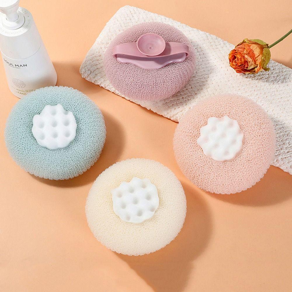 4Pcs with Elastic Band Suction Cup Bath Ball Super Soft Dead Skin Remover  Shower Tool