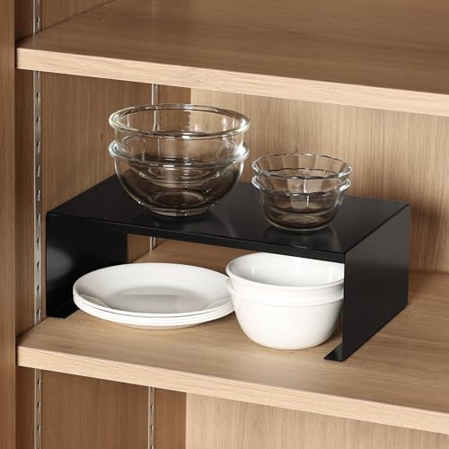 Pearl Metal L-Shaped Kitchen Rack, Stackable Shelf, Black, Dimensions: Approx. 320mm W X 200mm D X 110mm H, AZ-5203