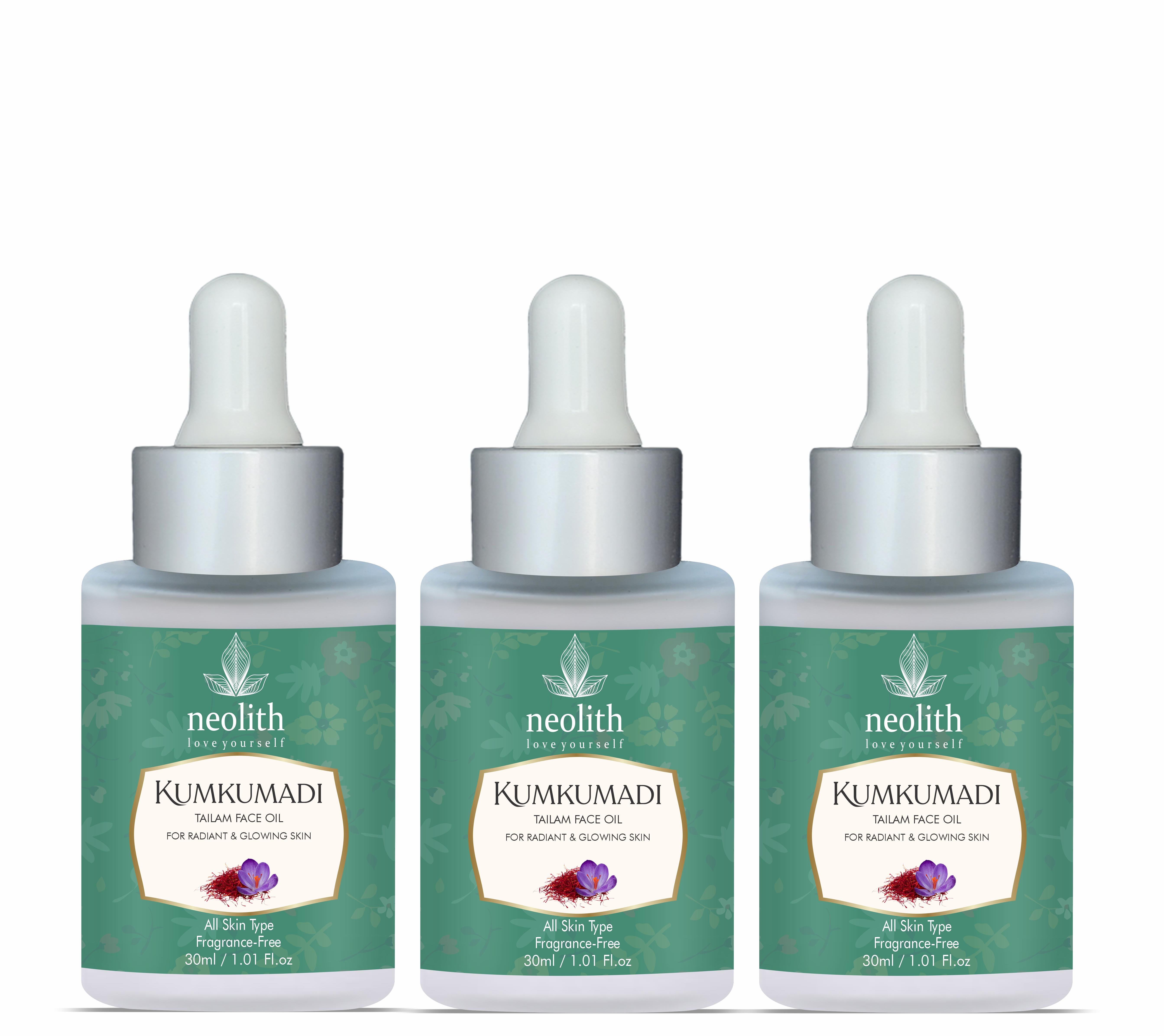 

Neolith 100% органическое масло для сияния кожи Кумкумади с экстрактами шафрана, сандалового дерева, ветивера, куркумы и лотоса для тусклой кожи, темных пятен 90 ML жёлтый