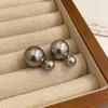 Fashion Double-Sided Pearl Stud Earrings Elegance Simple Women's Earrings Luxury Minimalist Design Pearl Earrings