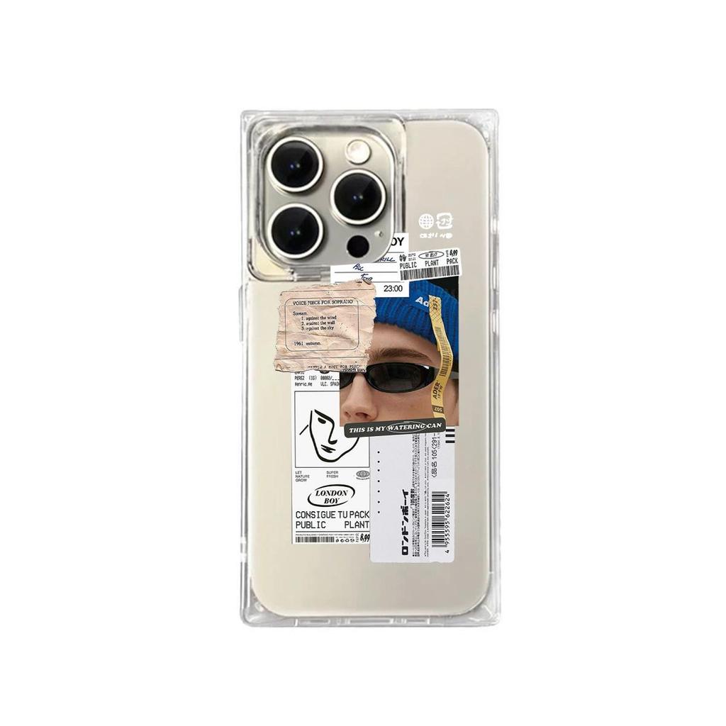 Clear Square Back Tube Case Protection For iPhone 14 Pro Max 12 16 ProMax 15 Plus 13 11 Anti-Oxygen,Men Pattern Casing