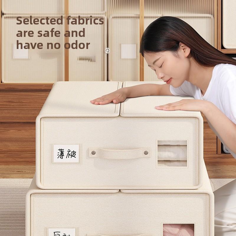 Oxford Cloth Storage Boxes for Clothes, Blankets, Bedding Foldable Stackable Closet Organizers for Bedroom