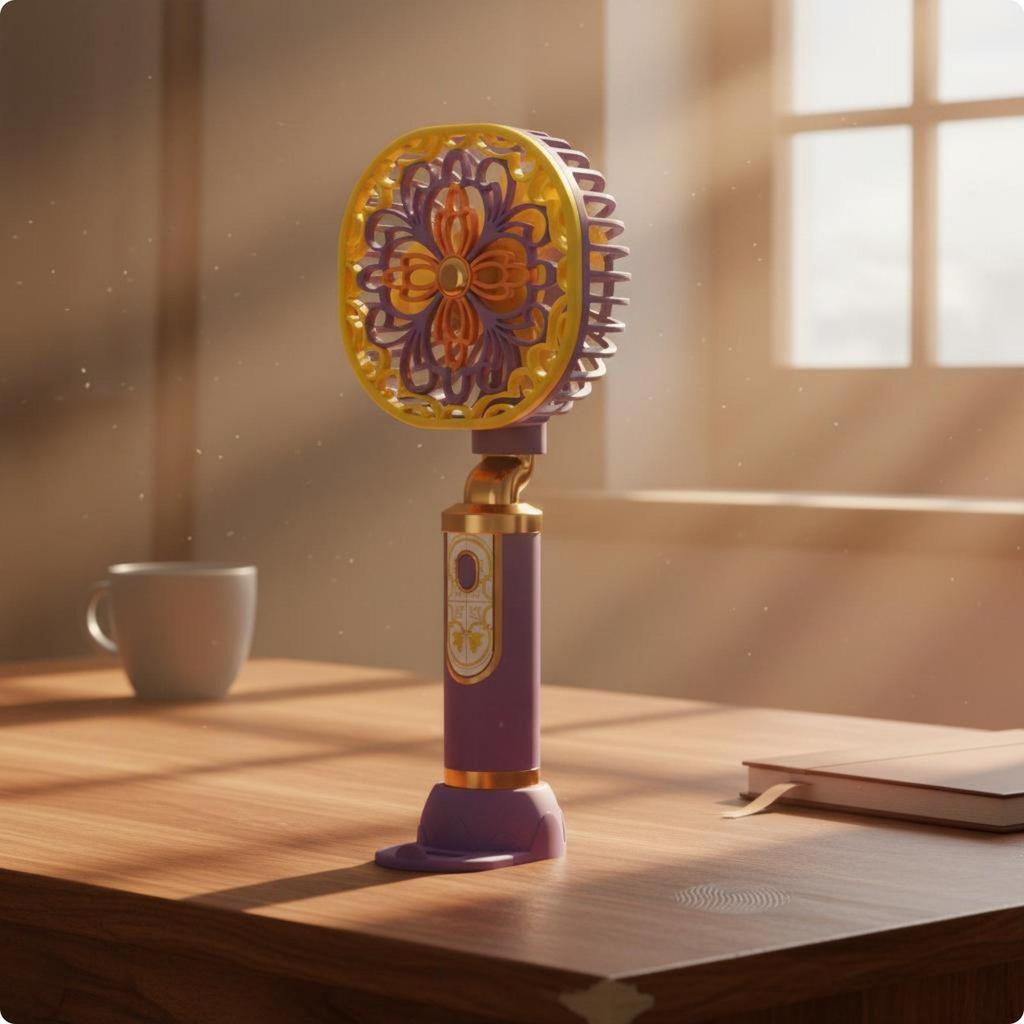 Retro Handheld Fan 3Speed Adjustable Chinese Style Portable Lightweight for Travel, Office,