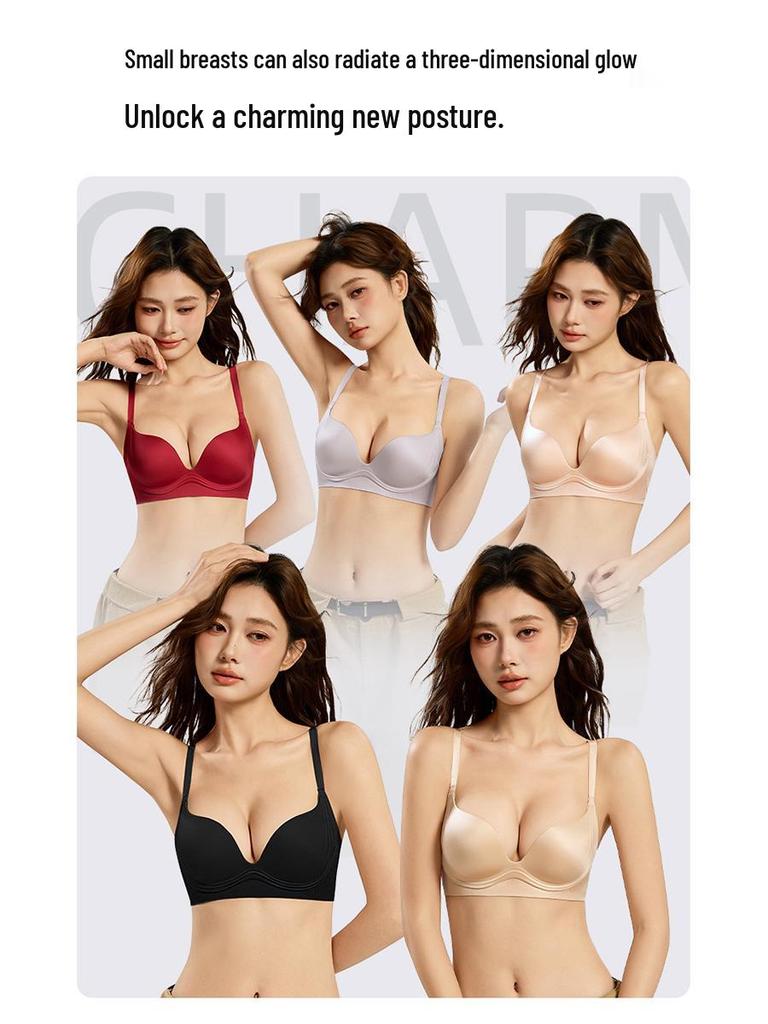 Comfortable Seamless Uplift Bra for Small-Chested Women - Breathable, Wire-Free, Soft Side Support
