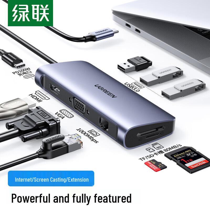 UGREEN 40873 USB-C 8-in-1 Multiport Docking Station