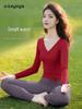 2026 Women's Stunning Red Long Sleeve Yoga & Pilates Set for Autumn/Winter - Super Hot Outdoor Wear
