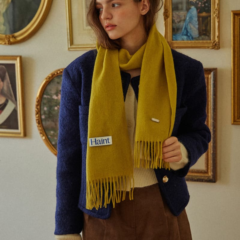 HAINT WINTER PREMIUM WOOL MUFFLER_10colors_OLIVE GREEN