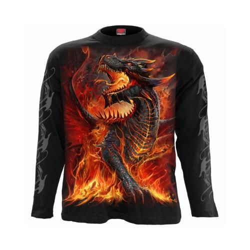 Spiral Direct Unisex dla Dorosłych Koszulka z Długim Rękawem z Nadrukiem Draconis na Plecach i Rękawach