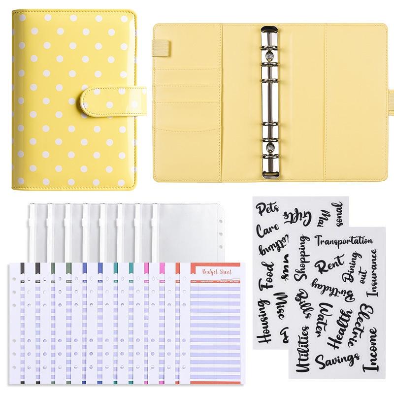 New A6 Pu Leather Notebook Binder Refillable 6 Ring Budget Binder For A6 Filler Paper, Loose Leaf Personal Planner Binder Cover