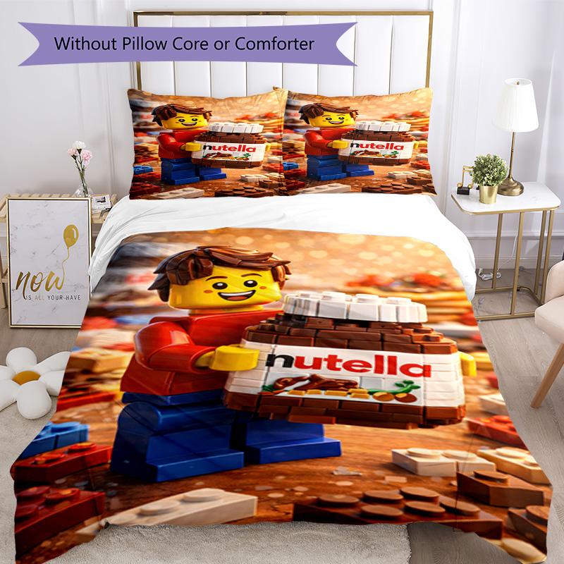 Lego Bricks Quilt Cover Set Perfect For Dormitory Machine Washable Perfect Gift For Friends Family