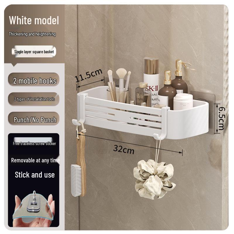 Gunmetal Punch-Free Space Aluminum Corner Bathroom Shelf