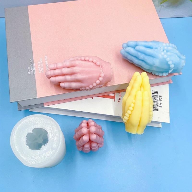 Praying Hand Resin Molds Praying Hand Candle Molds for Making Candle Soap Mousses Cake Baking DIY Craft Gypsum Ornaments